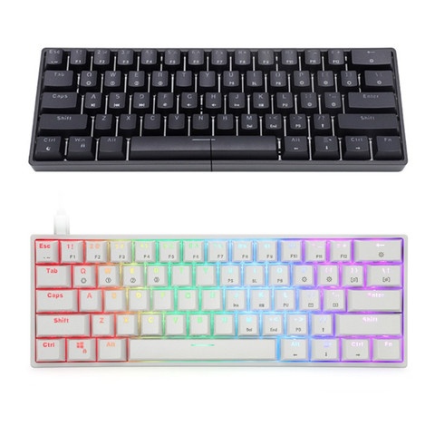 Mini Portable 60% Mechanical Keyboard Wireless Bluetooth Gateron Mx RGB Backlight Gaming Keyboard GK61 SK61 For Desktop ► Photo 1/6