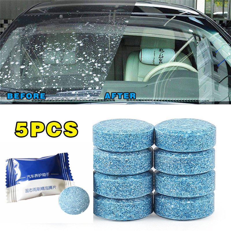 5pcs/ pack car windshield glass cleaner car solid tablets wiper auto accessories 