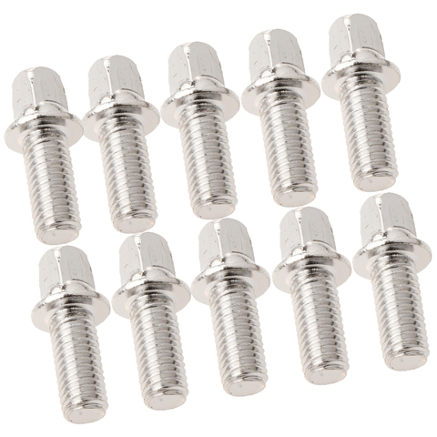 Pack of 10 Metal Square Shape Head Drum Kit Pedal Mallet Hammer Mounting Screws Silver DIY ► Photo 1/6