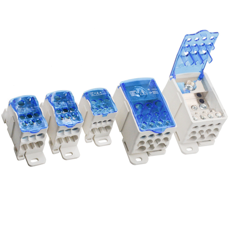 UKK80A 125A 160A 250A Terminal Block 1 in many Out Din Rail distribution Box Universal Electric Wire Connector Power junction ► Photo 1/6