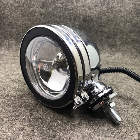 For Suzuki Ducati Choppers Aprilia Yamaha Universal Chrome Metal Motorcycle Fog Auxiliary Light Scooter Driving Spot Indicator ► Photo 1/6