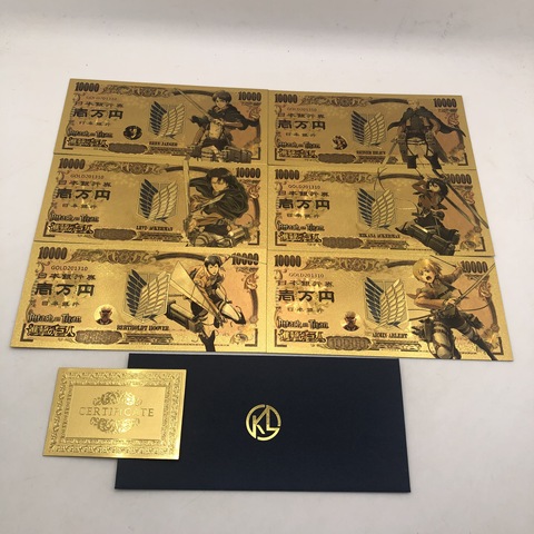 2022 Hot Japanese Anime Gold Banknote Attack on Titan  Sticker Cartoon for Home Decor Cool Kid Child Gift ► Photo 1/6