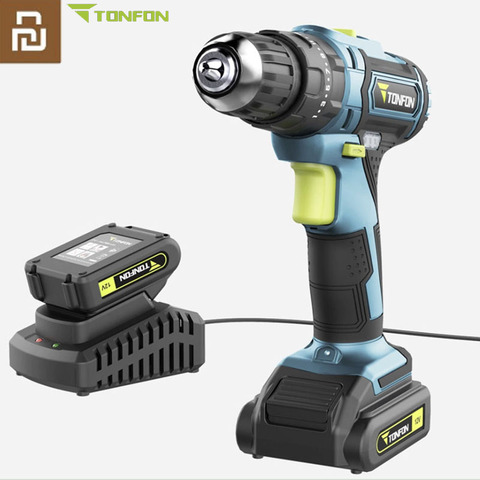 Youpin Tonfon Wireless Electric Cordless Drill Impact Power Driver 12V/20V 2000mAh 2 Speed Forward Reverse Rotation ► Photo 1/1