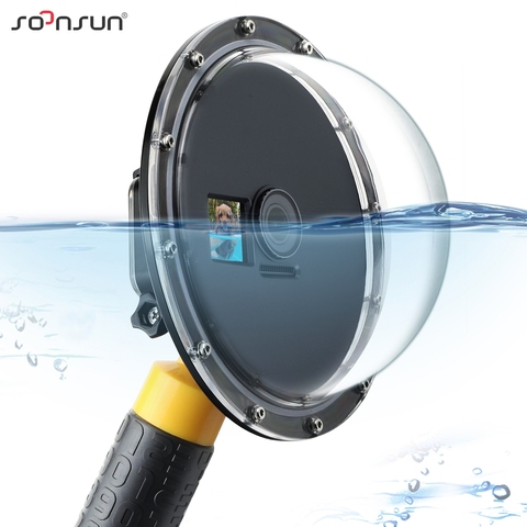 SOONSUN Underwater Waterproof Dome Port Diving Housing Case Lens Cover with Float Handle for DJI Osmo Action Camera Accessories ► Photo 1/6