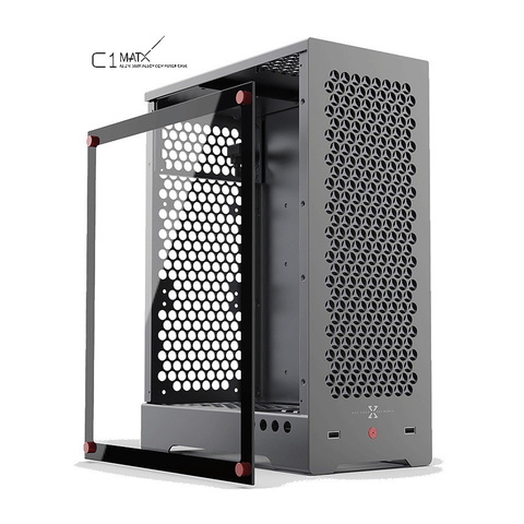 ZZAW C1 MATX Computer Case Aluminum Alloy Chassis ATX Power Supply 240 Water Cooled Long Graphics Card Tempered Glass Side Panel ► Photo 1/6