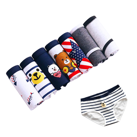 7pcs/lot Women's Panties  Cotton Female Underwears Comfortable Underpants Sexy Lingeries Cueca Calcinhas Seamless Cartoon briefs ► Photo 1/5