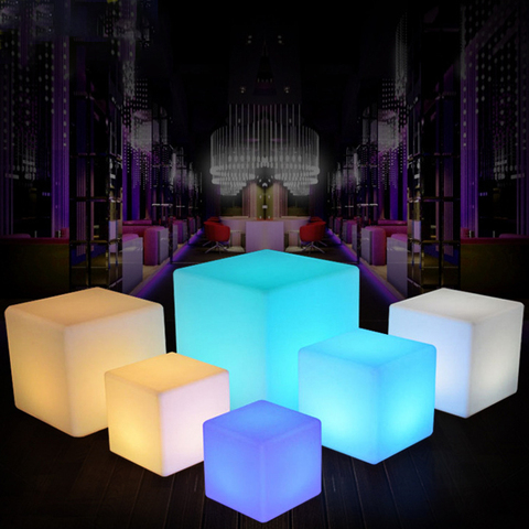 Creative Square LED Night Light Remote LED Colorful Changing Mood Cubes Night Lamp Rechargeable Glow Light Home Decor Lights # ► Photo 1/6