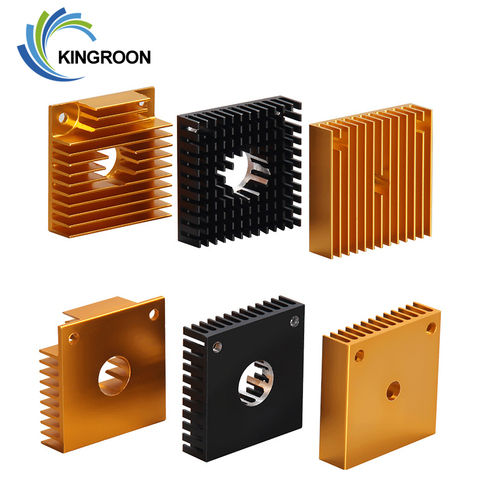 KINGROON 2pcs Gold MK7 MK8 Heat Sink Cooling Fan Radiator Parts 3D Printer Part Aluminum Alloy Golden Heatsink  40*40*11mm ► Photo 1/6