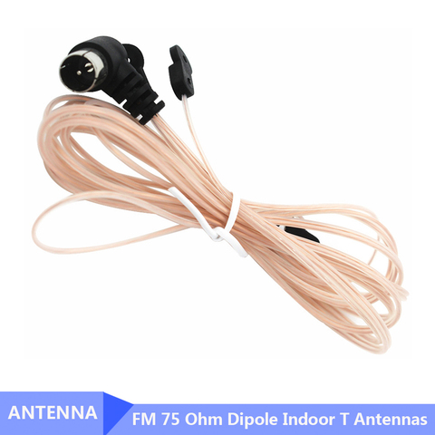New FM Radio Antenna 75 Ohm Dipole Indoor T Antennas HD Aerial Receiver Male Type F Connector For FM Radio Indoor Use ► Photo 1/6