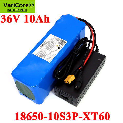 VariCore 36V battery 36V electric bike battery 42V 10AH 18650 battery for motorcycle Scooter with XT60 plug and 42V2A charger ► Photo 1/6