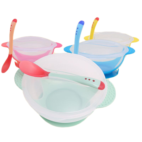 Baby Bowl Set Training Bowl Spoon Tableware Set Dinner Bowl Learning Dishes With Suction Cup Children Training Dinnerware TSLM ► Photo 1/6