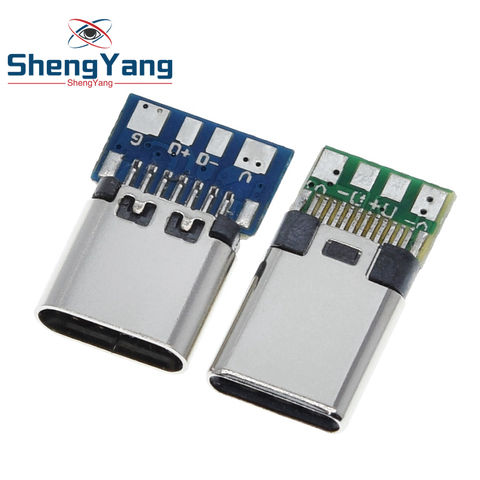 10pcs USB 3.1 Type C Connector 24 Pins Male/Female Socket Receptacle Adapter to Solder Wire & Cable 24 Pins Support PCB Board ► Photo 1/6