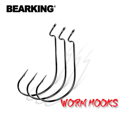 BEARKING 50pcs per Set Fishing Soft Worm Hooks High Carbon Steel Wide Super Lock Fishhooks  Soft Lure jerk Hooks bait Tackle ► Photo 1/6