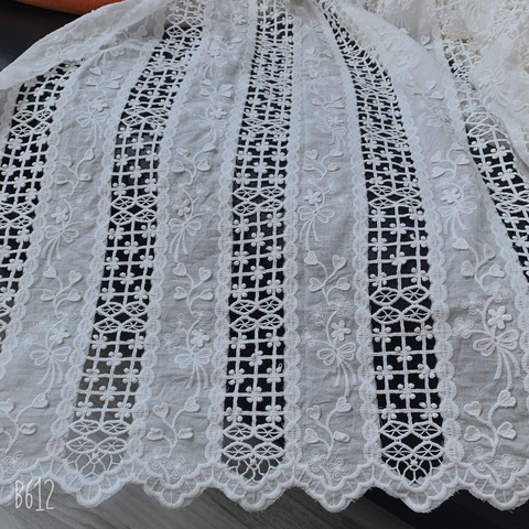 2022NEW Cotton Cloth  Hollow-out 3D  Embroidered Lace Fabric Handmade DIY Clothes Accessories Width 130cm 1Yard ► Photo 1/6