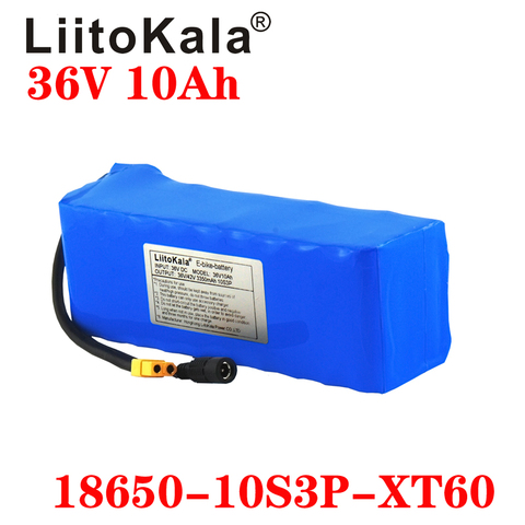LiitoKala 36V 10AH Electric Bike Battery Built in 20A BMS Lithium Battery Pack 36 Volt Ebike Battery XT60 plug ► Photo 1/5