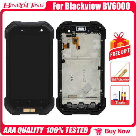 100% Original 4.7 inch LCD&Touch Screen Digitizer with frame Display module Repair Replacement Parts For Blackview BV6000 ► Photo 1/1