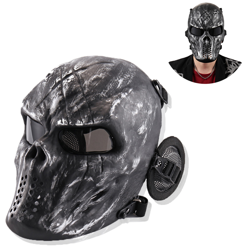 Outdoor Paintball Taktische Maske Full Face Protection Skull Army AH 