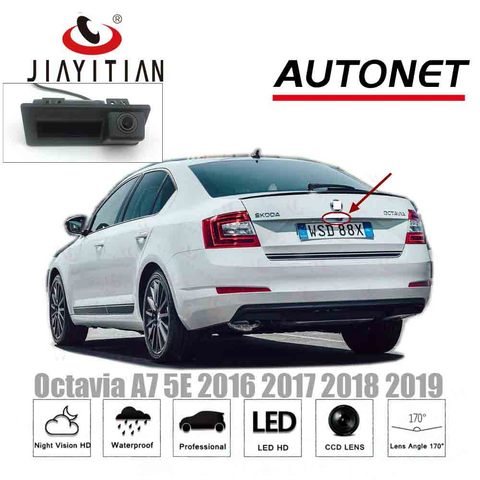 JIAYITIAN HD Rear View Camera For Skoda Octavia A7 5E 2015 2016 2017 2022 Superb MK3 Trunk Handle Camera backup camera ► Photo 1/5