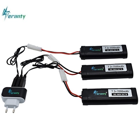 Original 7.2V 3500mAh Ni-MH battery + 7.2v charger for RC toys tank Car Airplane Helicopter With Tamiya Connectors 7.2v battery ► Photo 1/6