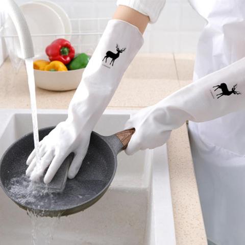 Female waterproof rubber latex dishwashing gloves kitchen durable cleaning housework chores dishwashing tools ► Photo 1/6