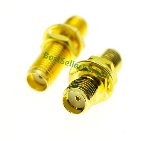 1x Adapter SMA Connector Female To SMA Connector Female Bulkhead Panel Mount RF Connector Straight ► Photo 1/5