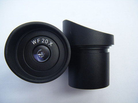 WF20X 10mm Wide Angle Stereo Microscope Optical Eyepiece Lens 30mm with Rubber Eye Guards Cylinder Eye Shield Cups ► Photo 1/1