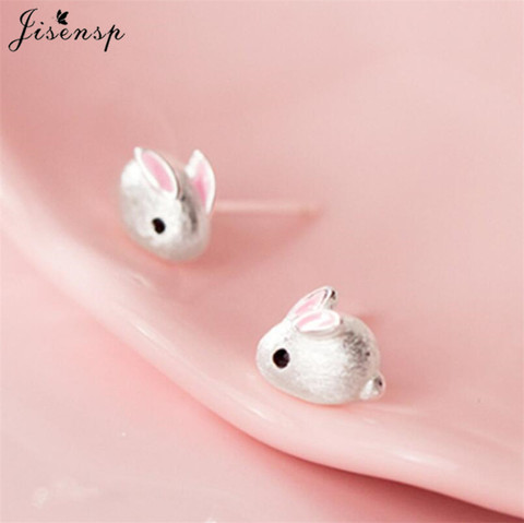 Korean Rabbit Earrings Small Bunny Stud Earrings for Girls Children Piercing Jewelry Silver Color Animal Earing Birthday Gifts ► Photo 1/6