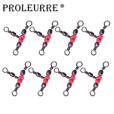 10Pcs/lot Solid Ring Fishing Tackle Accessory equipment Fishing Rolling Triple Swivels Bearing Connector Fish Hooks ► Photo 1/3