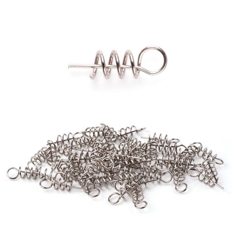 50PCS Or100PCS/lot Fishing Hook Soft Bait Spring Centering Pins Fixed Latch Needle Spring Twist Crank Lock For Soft Lure Latch ► Photo 1/6