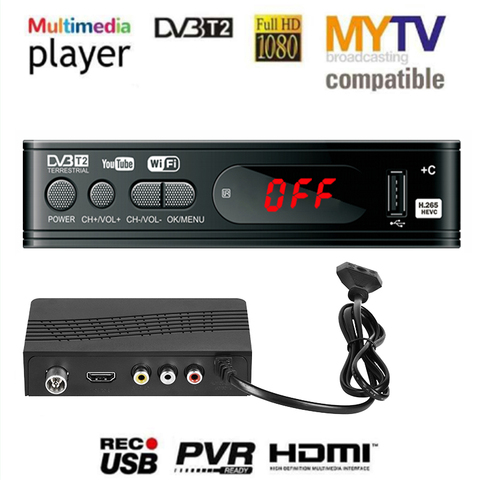 HD 1080p Tv Tuner Dvb T2 Vga TV Box Dvb-t2 For Monitor Adapter USB2.0 Tuner Receiver Satellite Decoder Dvbt2 Russian Manual ► Photo 1/6