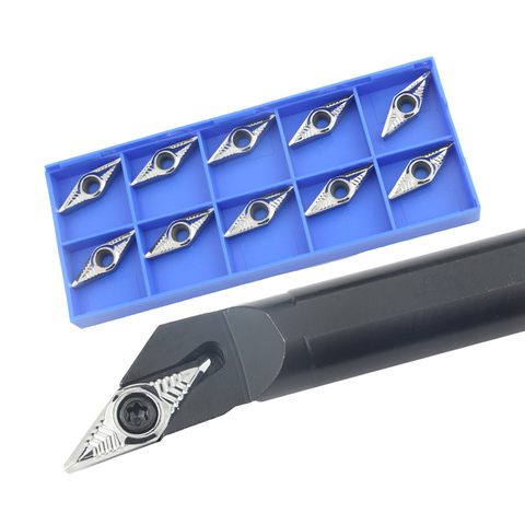 1pc S16Q-SVXCR11 S20R-SVXCR16 Internal Turning Tool Holder VCGT/VCMT Carbide Inserts Lathe Bar CNC Cutting Tools Set ► Photo 1/6