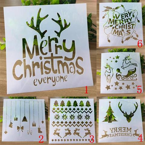 Christmas Stencils Templates Deer Decor DIY Graphics Painting Scrapbooking Stamp Ornament Album Embossed Template Reusable ► Photo 1/6