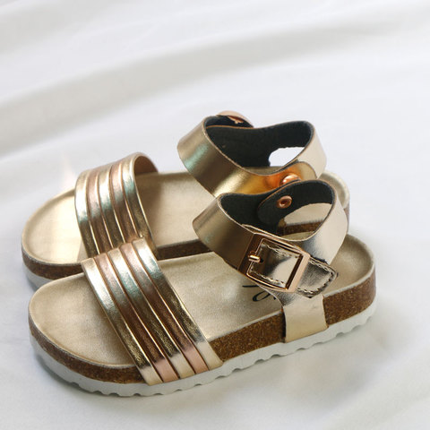 Girls Sandals Shoes For Children Gladiator Glitter PU leather Beach School Shoes 2022 New Roman sandals girl ► Photo 1/5