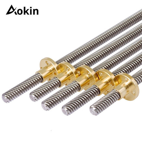 3D Printer Parts T8 Lead Screw OD 8mm Pitch 2mm 250mm 300mm 330mm with Brass Nut for Stepper Motor threaded Rod Stainless Lead ► Photo 1/6