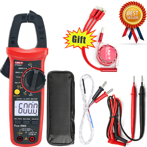 UNI-T UT204+Clamp Meter NCV,400-600A With Temperature Test Auto,UT204 plus True RMS High Precision Multimeter.Send a Test Line. ► Photo 1/6