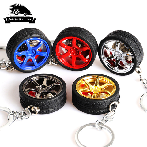 Car wheel Nos Turbo keychain key ring metal with Zinc alloy Brake discs Keyfob for TE37 TOYOTA style RIM wheel keychain ► Photo 1/6