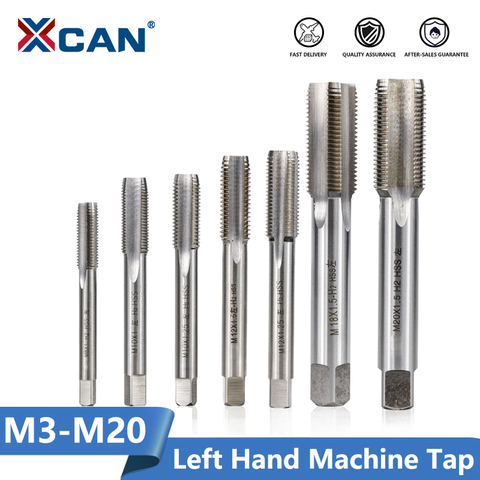 XCAN 1pc M3-M20 Left Hand Machine Thread Tap HSS Steel Machine Plug Tap Metal Screw Hole Tap Drill Metric Screw Thread Tap ► Photo 1/6