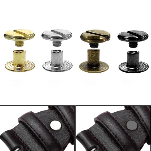 10Pcs Leather Craft Chicago Screws Solid Round Head Nail Studs Rivets Bolt For Luggage Clothes Bag Strap Shoes Belt Decorations ► Photo 1/6