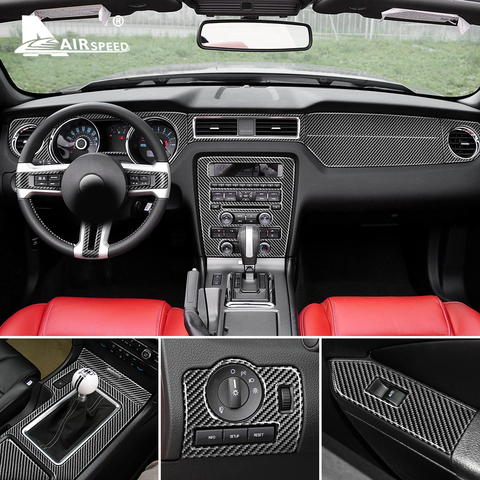 AIRSPEED Carbon Fiber for Ford Mustang 2009 2010 2011 2012 2013 Accessories Interior Trim Decoration Cover for Mustang Sticker ► Photo 1/6