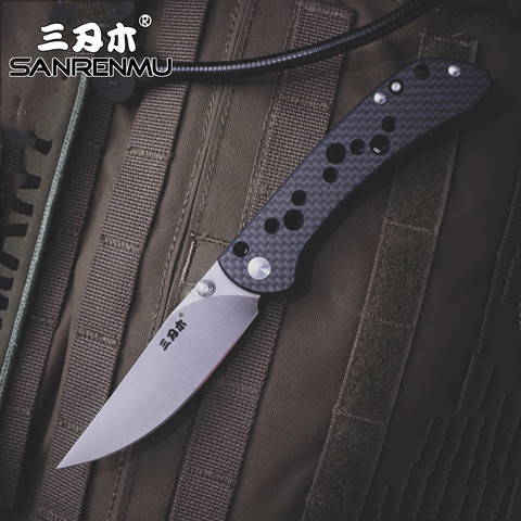 SANRENMU SRM 9165 Pocket Folding Knife 12C27 Steel Rescue Survival Tool Outdoor Camping EDC Mini Tactical  Huinting Knife ► Photo 1/6