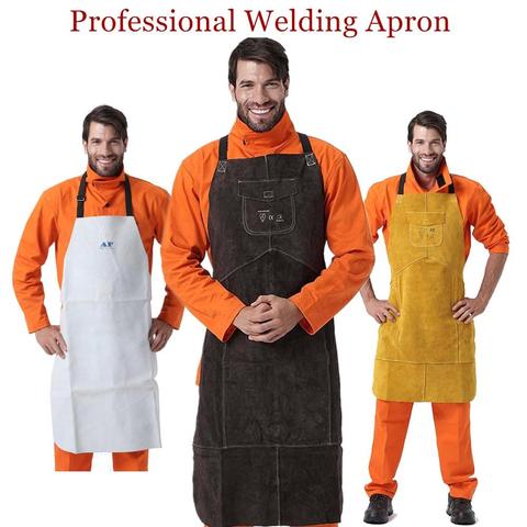 Professional Welding Apron Leather Cowhide Welder Protect Cloths Carpenter Blacksmith Garden Clothing Brown Color Working Apron ► Photo 1/6