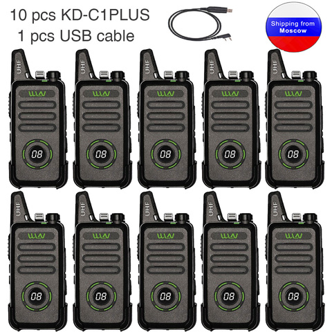 10pcs WLN KD-C1plus mini Radio UHF 400-470MHz slim transceiver KDC1plus Walkie Talkie KD-C1 Upgraded ► Photo 1/6