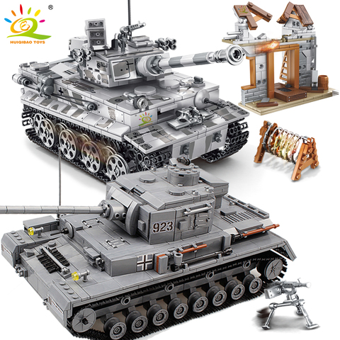 HUIQIBAO Military Series Large Panzer Tank Building Blocks Weapon WW2 Tank Army Figure City Educational Bricks Toys For Children ► Photo 1/6