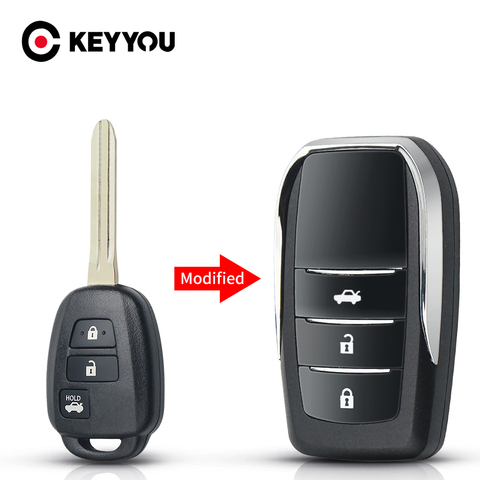 KEYYOU For Toyota Camry RAV4 2012-2015 Corolla 2014 2015 TOY43 Blade 2/3/4 Buttons Modified Flip Remote Car Key Shell Case Fob ► Photo 1/5