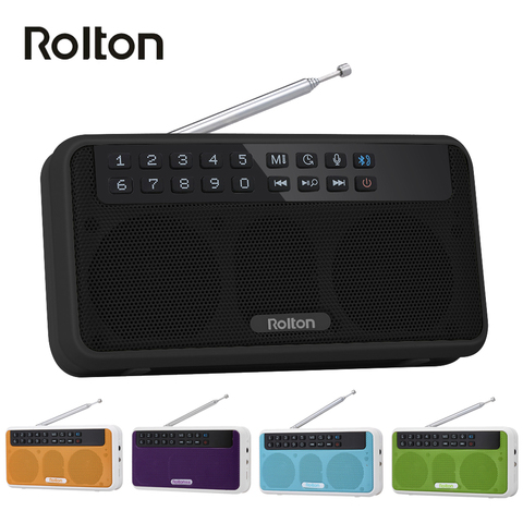 Rolton E500 Wireless Bluetooth Speaker 6W HiFi Stereo Music Player Portable Digital FM Radio Flashlight Mic Hands-free Record TF ► Photo 1/6