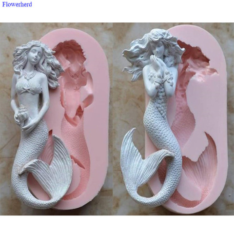 New Mermaid Silicone Mould Fondant Cake Silicone Mould Fishtail Chocolate Mould Birthday Wedding Decoration DIY Chocolate Mold ► Photo 1/6