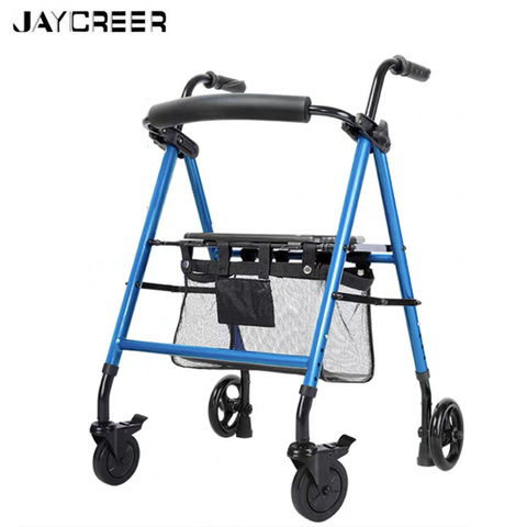 JayCreer Rollator Walker Lightweight Aluminum Loop Brake Folding Walker Adult height Adjustable Seat ► Photo 1/6