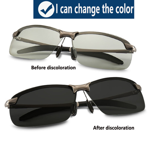 Photochromic Sunglasses Men Polarized driving Chameleon Glasses Male Change Color SunGlasses Day Night Vision Driving Eyewear ► Photo 1/6