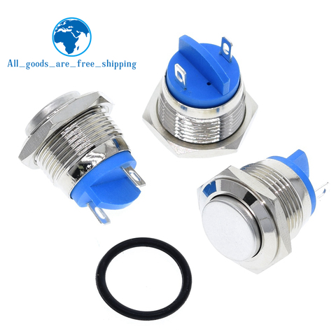 16mm metal push button waterproof nickel plated brass button switch press button reset 1NO high round momentary 16GT.F.L ► Photo 1/6