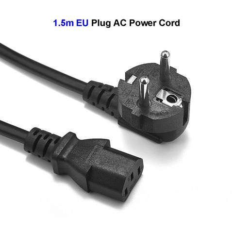 Universal Euro Power Supply Cord  IEC C13 EU Plug Connection AC Adapter Power Cable For PC Monitor Electric Cooker Printer ► Photo 1/6